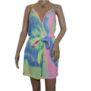 Shein Cotton Candy Tie Dye Surplice Romper